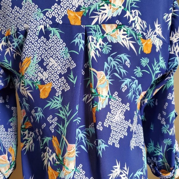 DR2 Tropical Long Sleeve Blouse Sm. Unique! - Picture 7 of 8